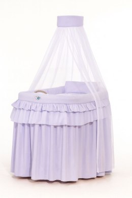 Kosz Mojżesza wiklinowy z baldachimem- Little Prince fioletowy