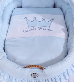 Kosz Mojżesza wiklinowy ze składaną budką- Little Prince niebieski