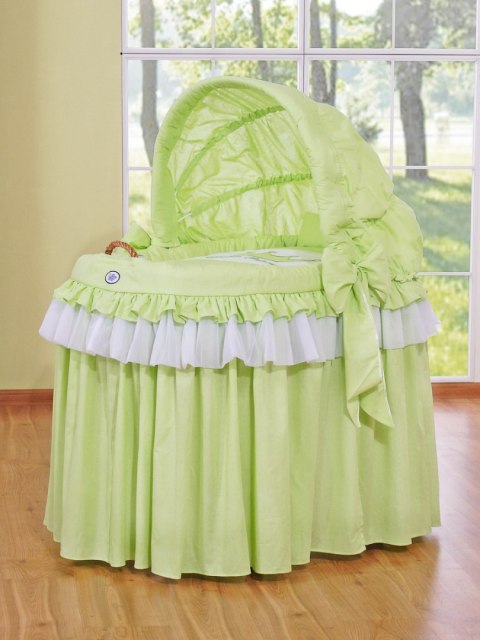 Kosz Mojżesza wiklinowy ze składaną budką- Little Princess zielony