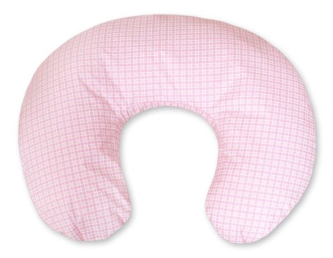 Poduszka rogal do karmienia fasolka + zdejmowana poszewka - Kratka różowa