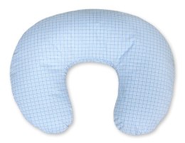 Poduszka rogal do karmienia fasolka + zdejmowana poszewka - kratka niebieska