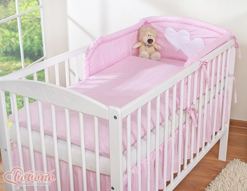 Pościel 2-cz 120x90 - Serduszka kropki na różu