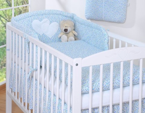 Pościel 2-cz 120x90 - Serduszka łączka niebieska