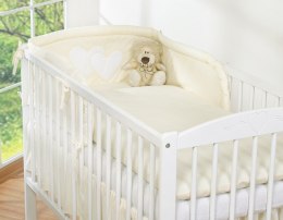 Pościel 3-cz 120x90 - Serduszka kremowe