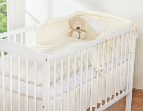 Pościel 3-cz 120x90 - Serduszka kremowe