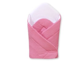 Rożek dla niemowląt 2x1 miękki i usztywniany zapinany - Pepitka ciemny róż