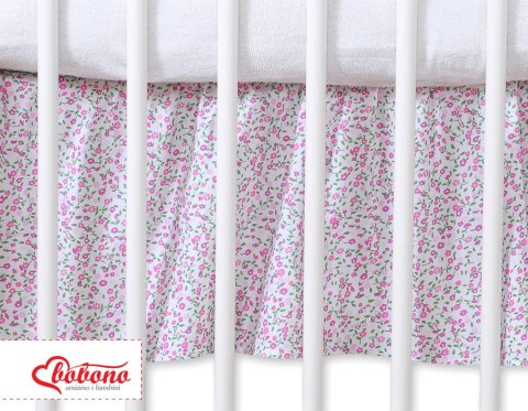 Falbanka maskująca 120x60cm- Wiszące serduszka łączka różowa