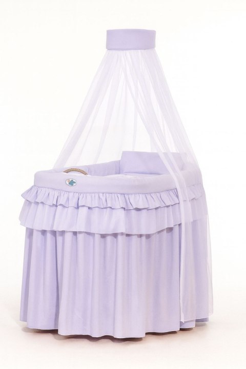 Obszycie 4-cz do kosza Mojżesza wiklinowego ze baldachimem Little Prince Princess -fioletowe