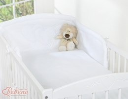Ochraniacz do łóżeczka na szczebelki uniwersalny - Serduszka białe