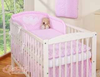 Pościel 3-cz 120x90 - Serduszka grochy różowe