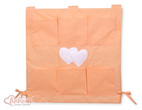 Przybornik z kieszonkami- Serduszka brzoskwiniowe