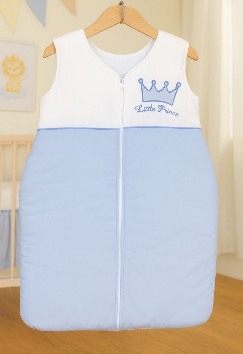 Śpiworek dla dzieci bawełniany M 6-12 mcy TOG 2.5 całoroczny ocieplany Little Prince niebieski