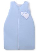 Śpiworek dla dzieci bawełniany M 6-12 mcy TOG 2.5 całoroczny ocieplany serduszka niebieskie