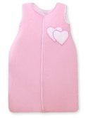 Śpiworek dla dzieci bawełniany M 6-12 mcy TOG 2.5 całoroczny ocieplany serduszka różowe