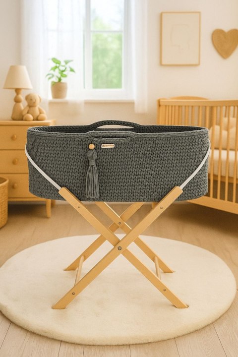 Kosz Mojżesza BOHO Handmade ze stojakiem - laurel