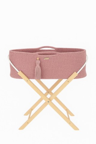 Kosz Mojżesza BOHO Handmade ze stojakiem - pastel pink