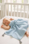 Muślinowy kocyk dla niemowląt z chwostami - blue