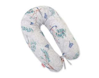 Poduszka ciążowa Longer dla kobiet w ciąży do spania + zdejmowana poszewka - Blue birds