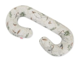 Poduszka ciążowa typu C dla kobiet w ciąży do spania karmienia + zdejmowana poszewka - Brown birds