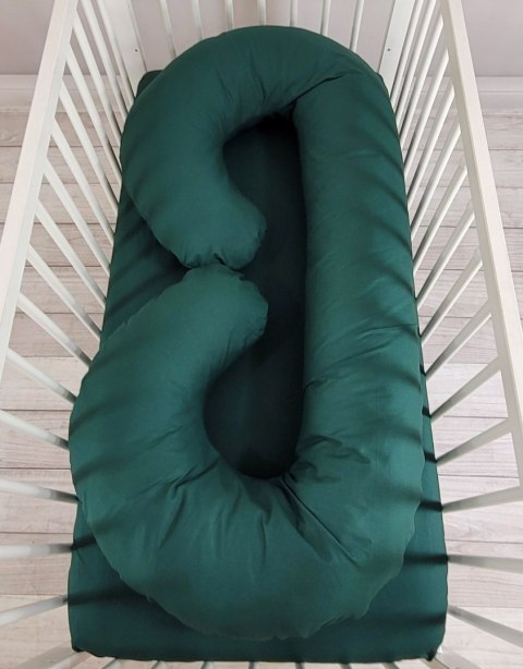 Poduszka ciążowa typu C dla kobiet w ciąży do spania karmienia+ zdejmowana poszewka butelkowa zieleń