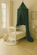 Baldachim wiszący bawełniany do pokoju dziecięcego - butelkowa zieleń