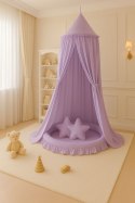 Baldachim wiszący bawełniany do pokoju dziecięcego - fioletowy