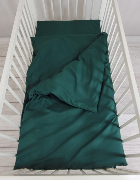 Bawełniana pościel dla dzieci 2 części poszewki na poduszkę i na kołderkę 135x100 - butelkowa zieleń