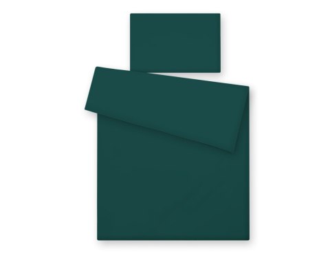 Bawełniana pościel dla dzieci 2-częściowa poszewki na poduszkę i na kołderkę 120x90 butelkowa zieleń