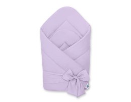 Dwustronny rożek dla niemowląt miękki bawełniany z wiązaniem - fioletowy
