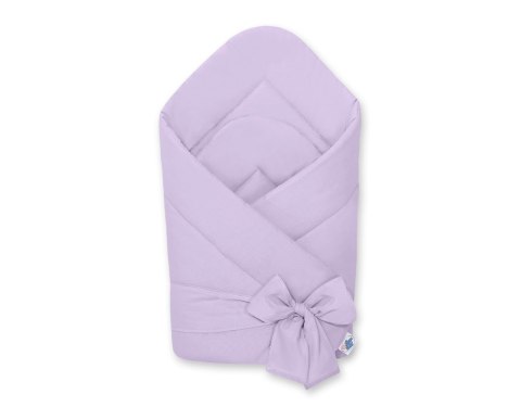 Dwustronny rożek dla niemowląt miękki bawełniany z wiązaniem - fioletowy