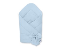 Dwustronny rożek dla niemowląt miękki bawełniany z wiązaniem - niebieski