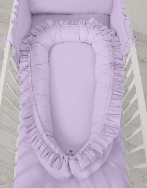 Kokon niemowlęcy kojec otulacz Premium z falbanką MY SWEET BABY- fioletowy