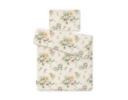 Komplet pościeli dla niemowląt z wypełnieniem 2-cz 75x100cm NEWBORN - Clematis on beige