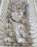 Komplet pościeli dla niemowląt z wypełnieniem 2-cz 75x100cm NEWBORN - Dmuchawce na szarości