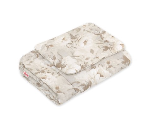Komplet pościeli dla niemowląt z wypełnieniem 2-cz 75x100cm NEWBORN - Peonies beige