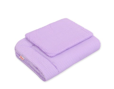 Komplet pościeli dla niemowląt z wypełnieniem 2-cz 75x100cm NEWBORN - Pepitka fioletowa