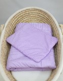 Komplet pościeli dla niemowląt z wypełnieniem 2-cz 75x100cm NEWBORN - Pepitka fioletowa