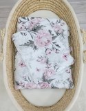Komplet pościeli dla niemowląt z wypełnieniem 2-cz 75x100cm NEWBORN - Romantic peonies