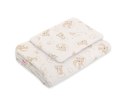 Komplet pościeli dla niemowląt z wypełnieniem 2-cz 75x100cm NEWBORN - beżowy miś z tęczą