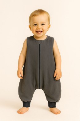 Muślinowy śpiworek dla dzieci z nogawkami XL 2-4 lata letni TOG 1.0 - antracyt