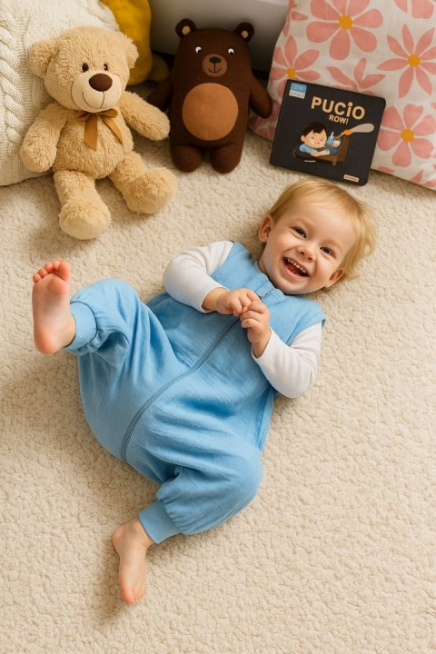 Muślinowy śpiworek dla dzieci z nogawkami XL 2-4 lata letni TOG 1.0 - blue