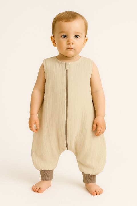 Muślinowy śpiworek dla dzieci z nogawkami XL 2-4 lata letni TOG 1.0 - cream