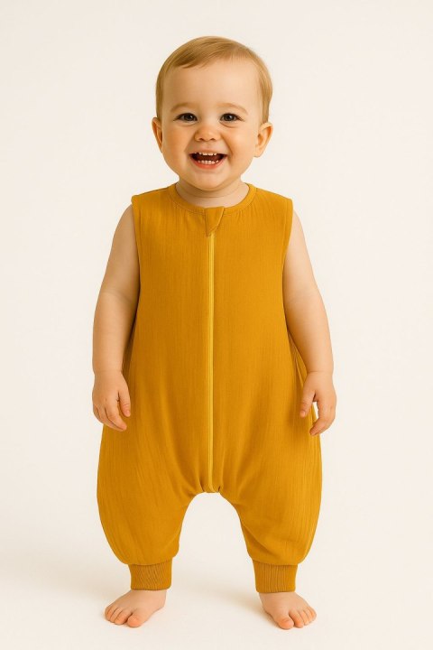 Muślinowy śpiworek dla dzieci z nogawkami XL 2-4 lata letni TOG 1.0 - musztardowy