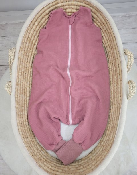 Muślinowy śpiworek dla dzieci z nogawkami XL 2-4 lata letni TOG 1.0 - róż retro