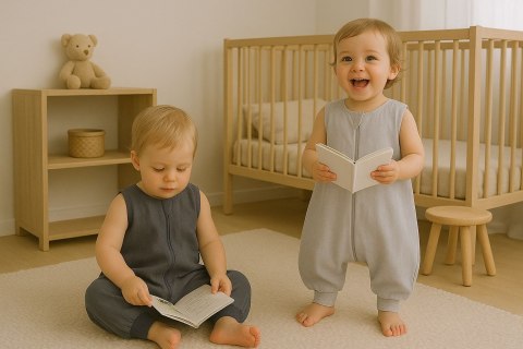 Muślinowy śpiworek dla dzieci z nogawkami XL 2-4 lata letni TOG 1.0 - szary