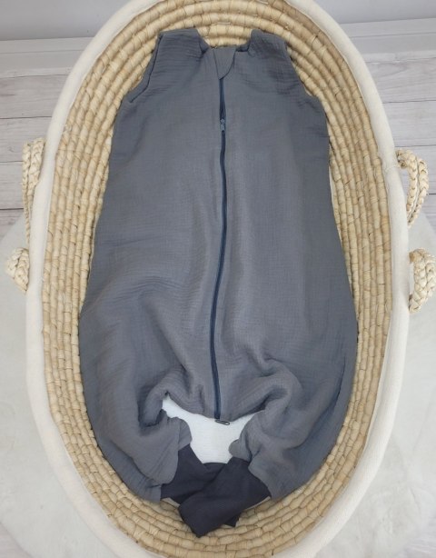 Muślinowy śpiworek dla dzieci z nogawkami L 9-24 mcy letni TOG 1.0 - antracyt