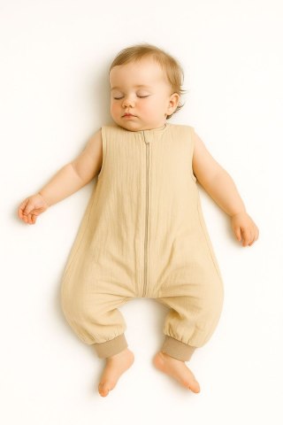 Muślinowy śpiworek dla dzieci z nogawkami L 9-24 mcy letni TOG 1.0 - cream