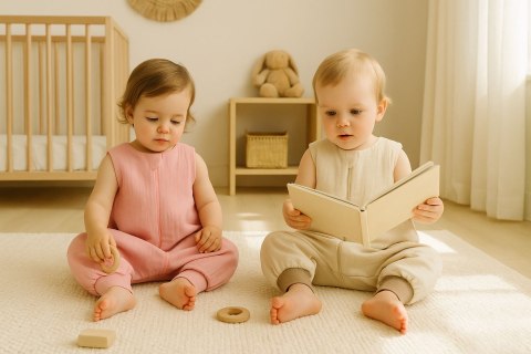 Muślinowy śpiworek dla dzieci z nogawkami L 9-24 mcy letni TOG 1.0 - cream