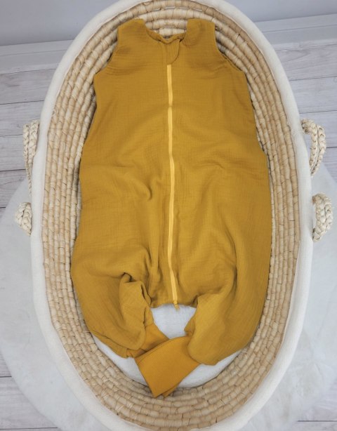 Muślinowy śpiworek dla dzieci z nogawkami L 9-24 mcy letni TOG 1.0 - musztardowy