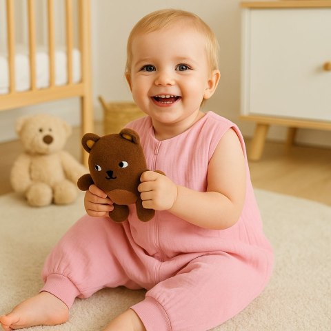 Muślinowy śpiworek dla dzieci z nogawkami L 9-24 mcy letni TOG 1.0 - pastel pink